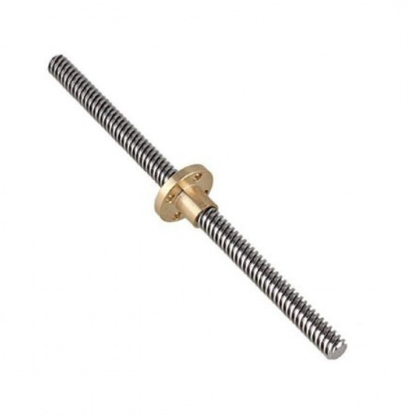 Trapezoidal Lead Screw 300mm 8mm Thread 2mm Pitch 4 Start With Copper Nut For CNC & 3D Printer - RS3163
