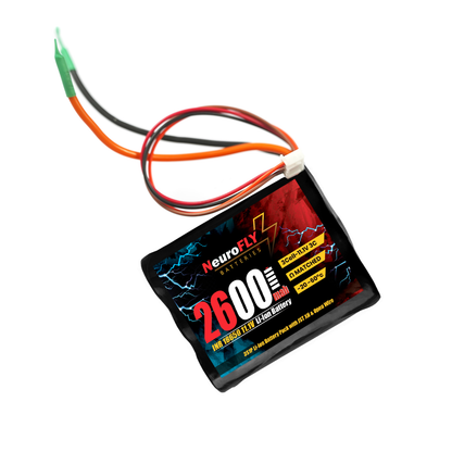 NeuroFLY 11.1V 2600mAh 18650 Li-Ion Battery Pack 3S1P 3C With JST Connector 2-Wire - RS9442