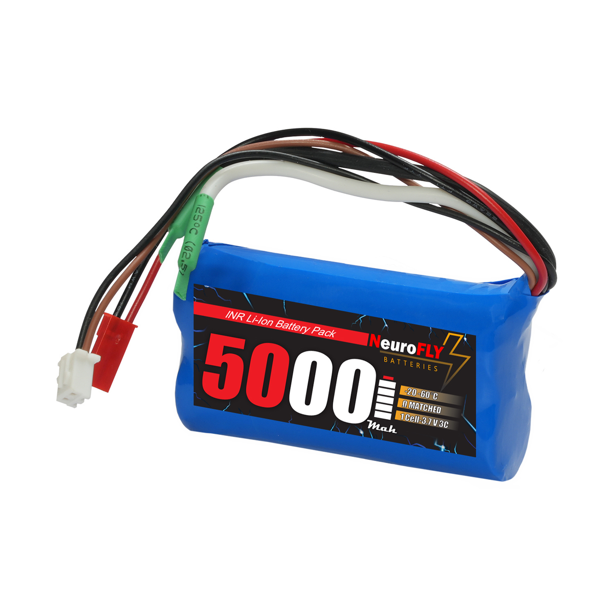 NeuroFLY 18650 3.7V 5000mAh 3C 1S2P Li-Ion Battery Pack - RS10348