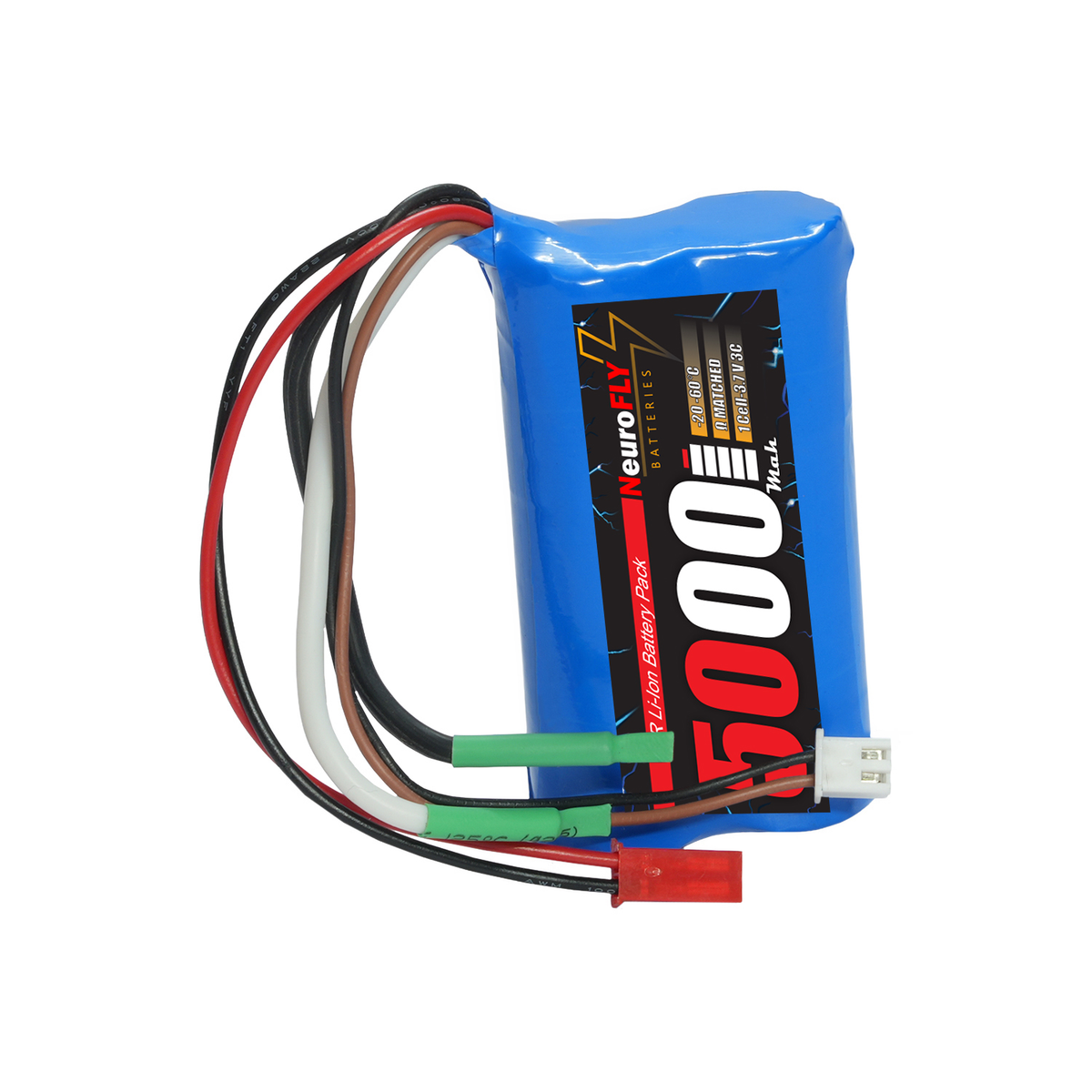 NeuroFLY 18650 3.7V 5000mAh 3C 1S2P Li-Ion Battery Pack - RS10348