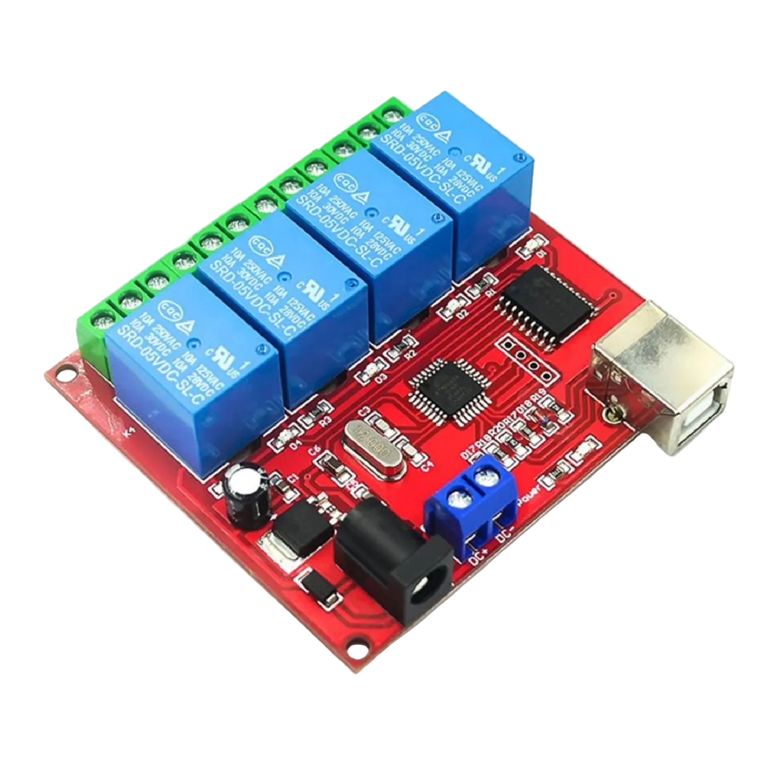 4-Channel USB Relay Module 12V Plug & Play Smart Switch – REES52