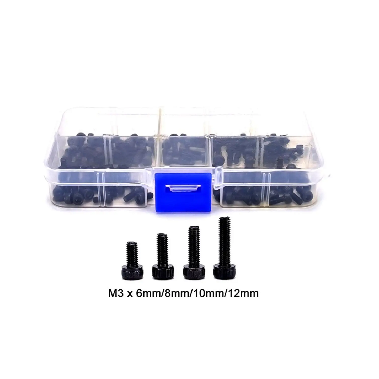 100pcs M3 Socket Head Cap Screws Kit 12.9 Grade Alloy Steel Hex Bolts Assortment Kit- RS6956