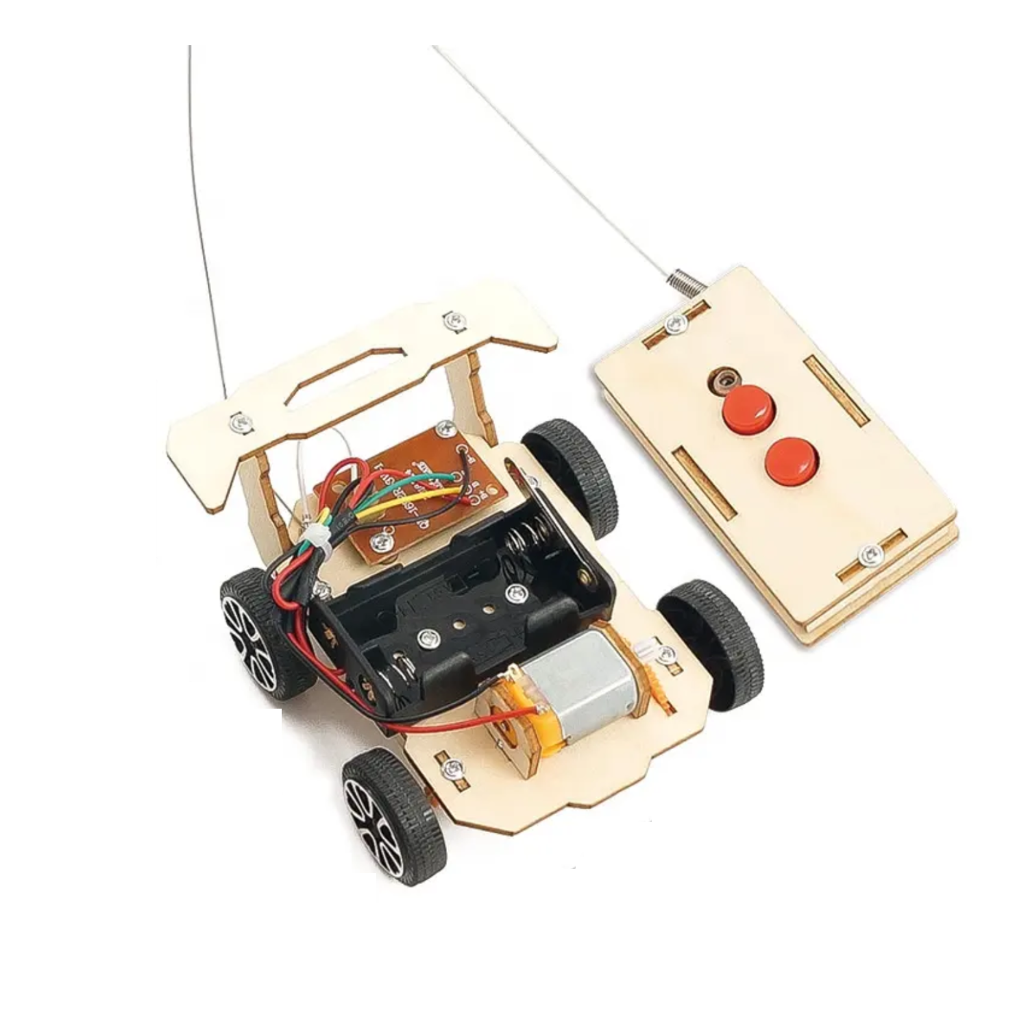 DIY Wooden Remote Control Car Kit STEM Learning Toy Construction Kit ...