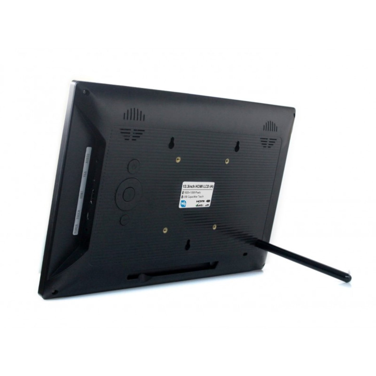 Waveshare 1920×1080 13.3-Inch Capacitive Touch Screen LCD V2 with Case Full HD IPS HDMI Display Multi-System Support - RS9357