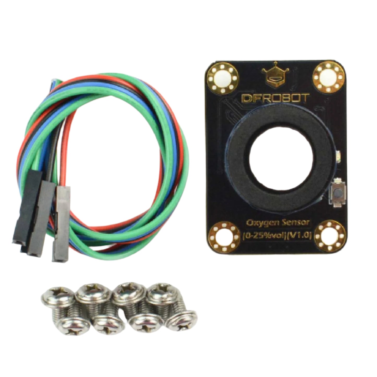 DFRobot Gravity Electrochemical Sensor I2C Oxygen Sensor Module With 0-25% Vol Range, Factory Calibration, And I2C Interface High-Accuracy Gas And Dust Detection With Easy Integration