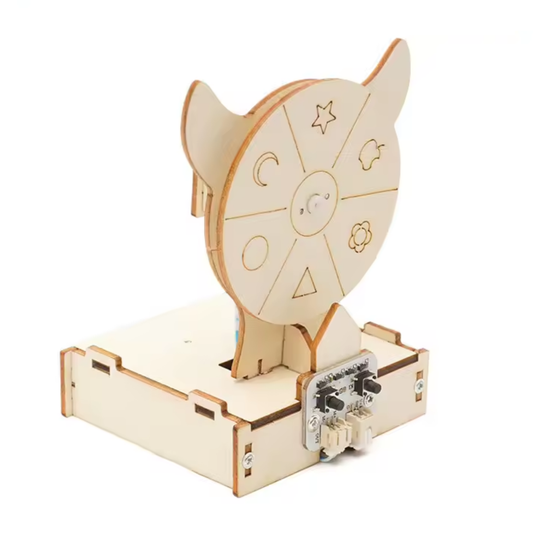 DIY Wooden Wheel Fortune Game Kit DIY Stuffed Wood Lucky Wheel Children's Technology Puzzle Teaching Aids STEM Education Sets Students Learning - RS6409