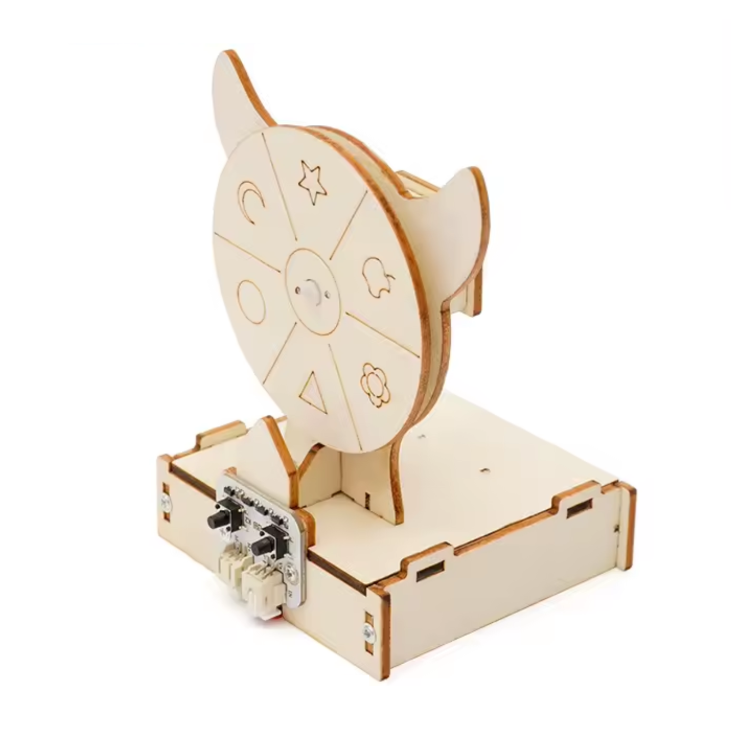 DIY Wooden Wheel Fortune Game Kit DIY Stuffed Wood Lucky Wheel Children's Technology Puzzle Teaching Aids STEM Education Sets Students Learning - RS6409