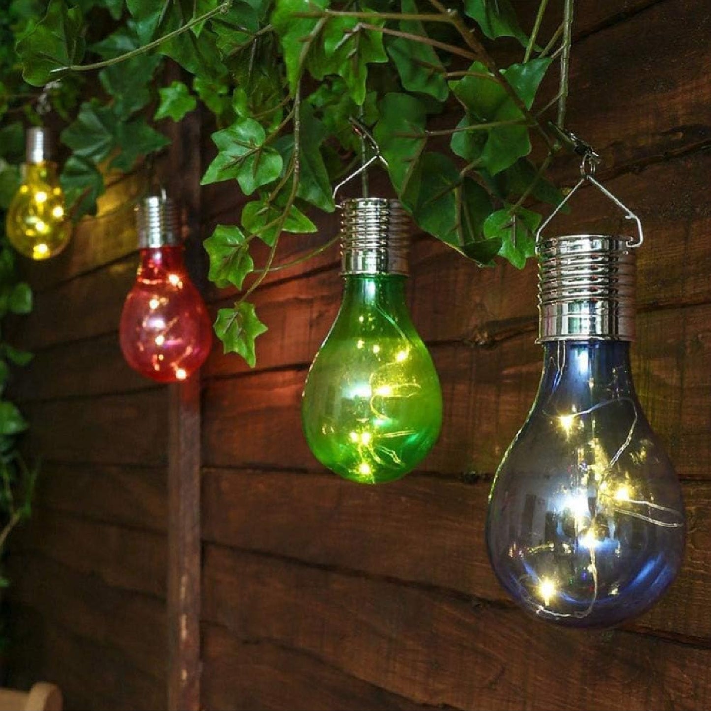 Solar Colourful LED Light Bulbs Outdoor Solar Lights Waterproof Solar Lights For Camping Trips Hanging Globe Solar Lights for Home Decor Solar Lamp Bulbs for Garden Paths Energy-Efficient Solar Lights For Yard Illumination, Pack Of 1-  RS2717