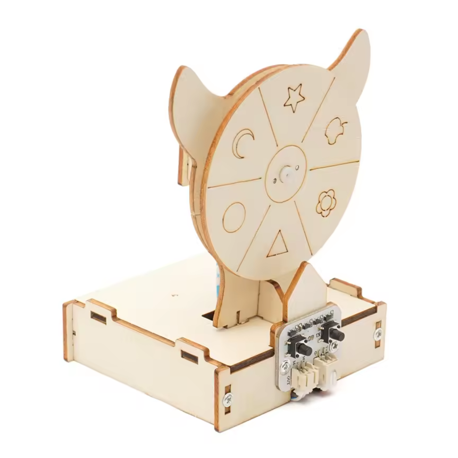 DIY Wooden Wheel Fortune Game Kit DIY Stuffed Wood Lucky Wheel Children's Technology Puzzle Teaching Aids STEM Education Sets Students Learning - RS6409