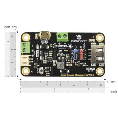 DFRobot 5V Solar Power Manager Module: MPPT Charging, 900mA LiPo Charge, 5V DC-DC Converter 1A Output, Protection Functions For DIY Solar Projects And Low-Power Applications