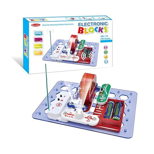 STEM Electrical Snap Circuit Set Electronic Building Blocks With Logic Circuit & Speaker For Kids Age 8 and Above - RS7722
