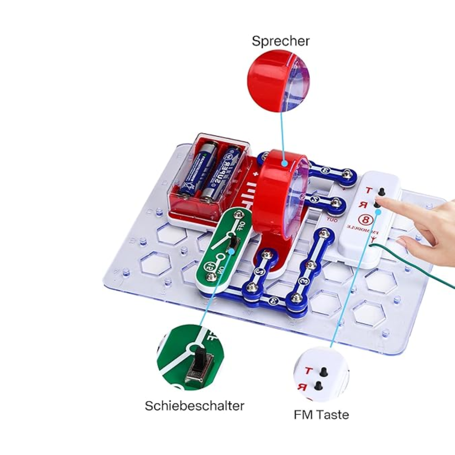 STEM Electrical Snap Circuit Set Electronic Building Blocks With Logic Circuit & Speaker For Kids Age 8 and Above - RS7722