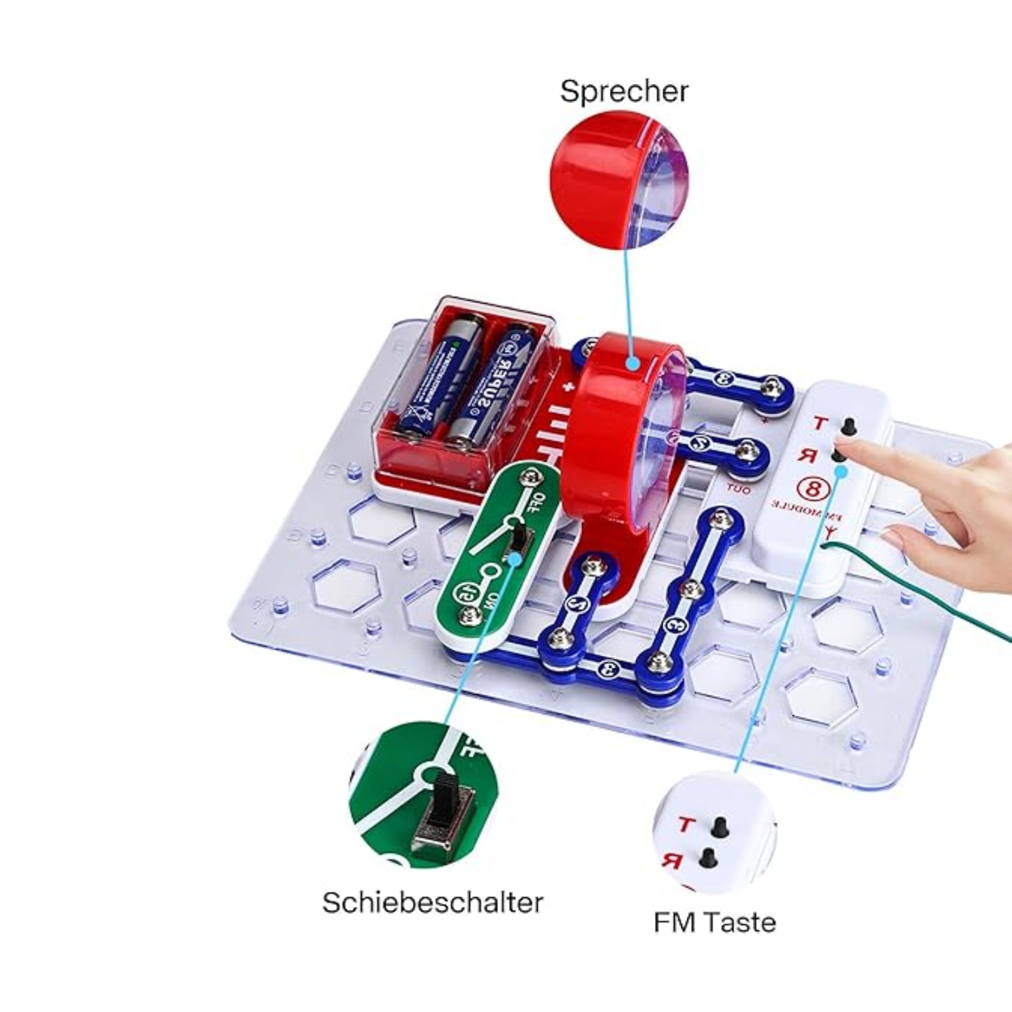 STEM Electrical Snap Circuit Set Electronic Building Blocks With Logic Circuit & Speaker For Kids Age 8 and Above - RS7722