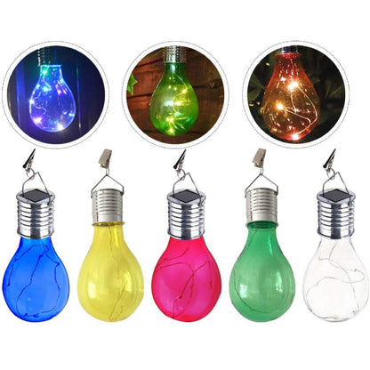 Solar Colourful LED Light Bulbs Outdoor Solar Lights Waterproof Solar Lights For Camping Trips Hanging Globe Solar Lights for Home Decor Solar Lamp Bulbs for Garden Paths Energy-Efficient Solar Lights For Yard Illumination, Pack Of 1-  RS2717