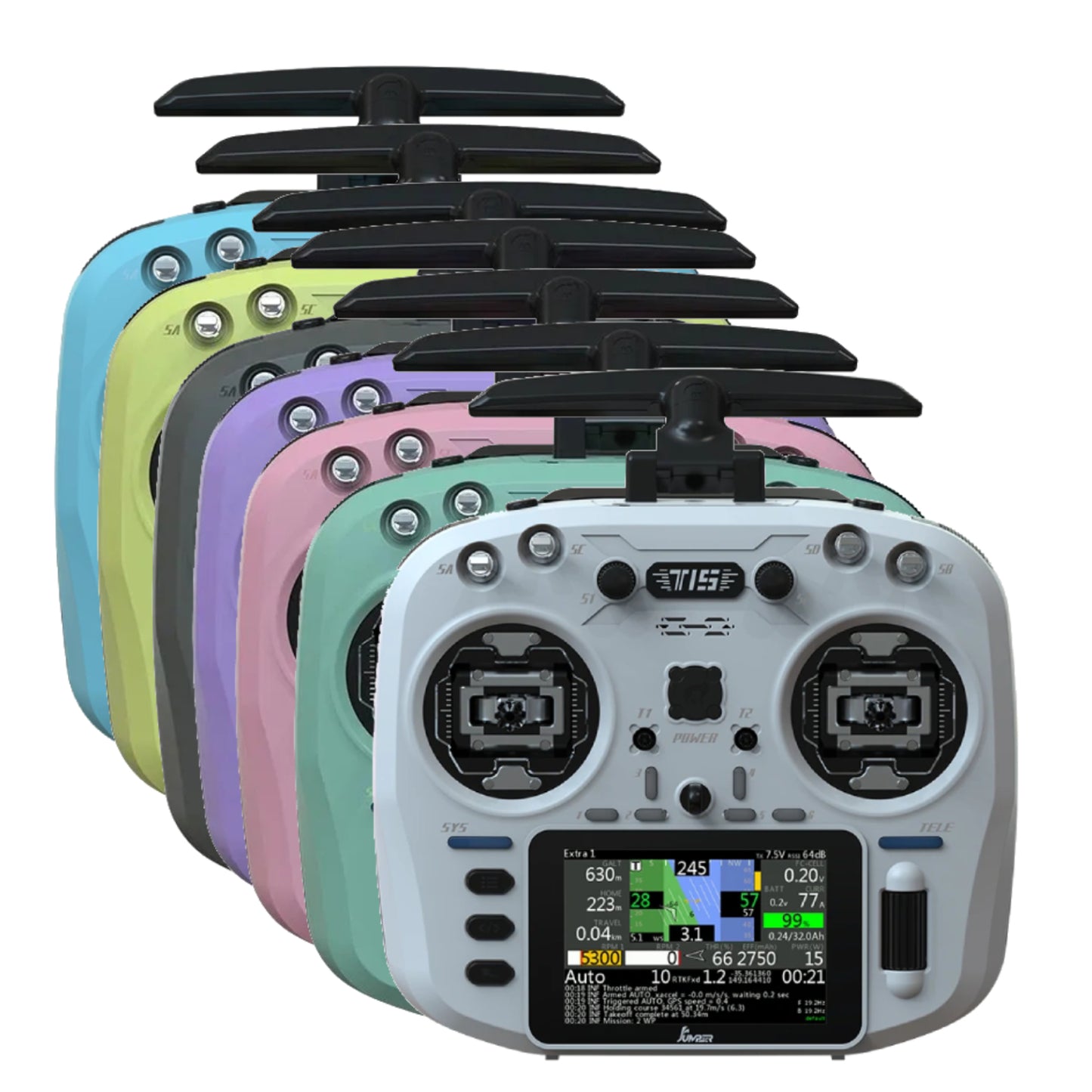 Jumper T15 Advanced ELRS 2.4GHz Radio Controller Precision Hall Gimbals, 3.5-inch Touchscreen, EdgeTX Compatible for FPV Drone Piloting - Space Gray - RS8566 RS8566