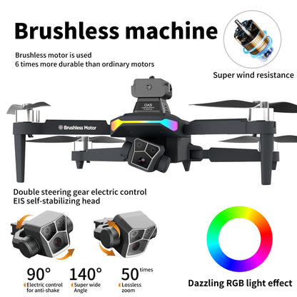 F168 Foldable Drone Quadcopter with 4K Dual Camera, Optical Flow, Obstacle Avoidance & 20 Min Flying Time - RS8687