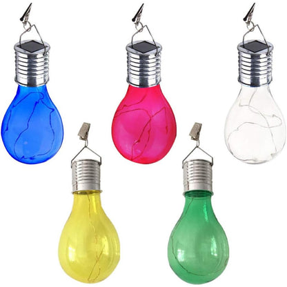 Solar Colourful LED Light Bulbs Outdoor Solar Lights Waterproof Solar Lights For Camping Trips Hanging Globe Solar Lights for Home Decor Solar Lamp Bulbs for Garden Paths Energy-Efficient Solar Lights For Yard Illumination, Pack Of 1-  RS2717