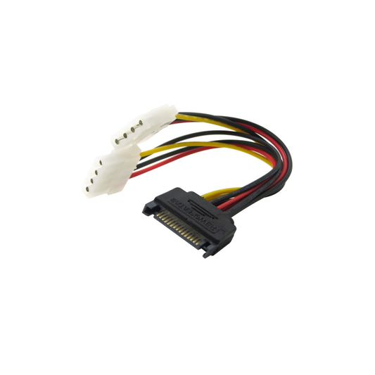 SATA 15P Male to Double 4Pin Power Cable