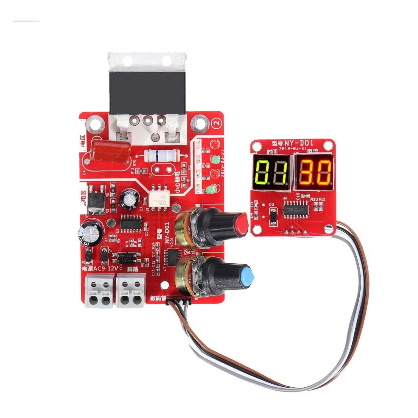 NY-D01 40A Spot Welding Controller Board Digital Time/Current Adjustment For DIY Battery Welding & Metal Fabrication - RS2756