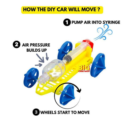 TXL-159 DIY Air Pressure Car Model Kit Air Powered Car Kit TXL-159 DIY Car Model With Science Booklet Air Pressure Vehicles Science Experiment Kit Fun & Educational STEM Toy For Kids - RS6972