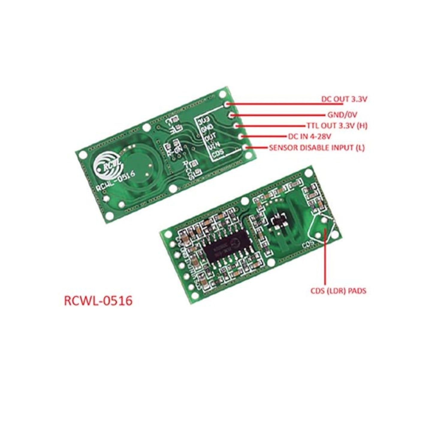 RCWL-0516 Motion Sensor Module Microwave Radar Human Body Sensor Intelligent Motion Detection Module  Radar Motion Sensor For Smart Devices - RS2832