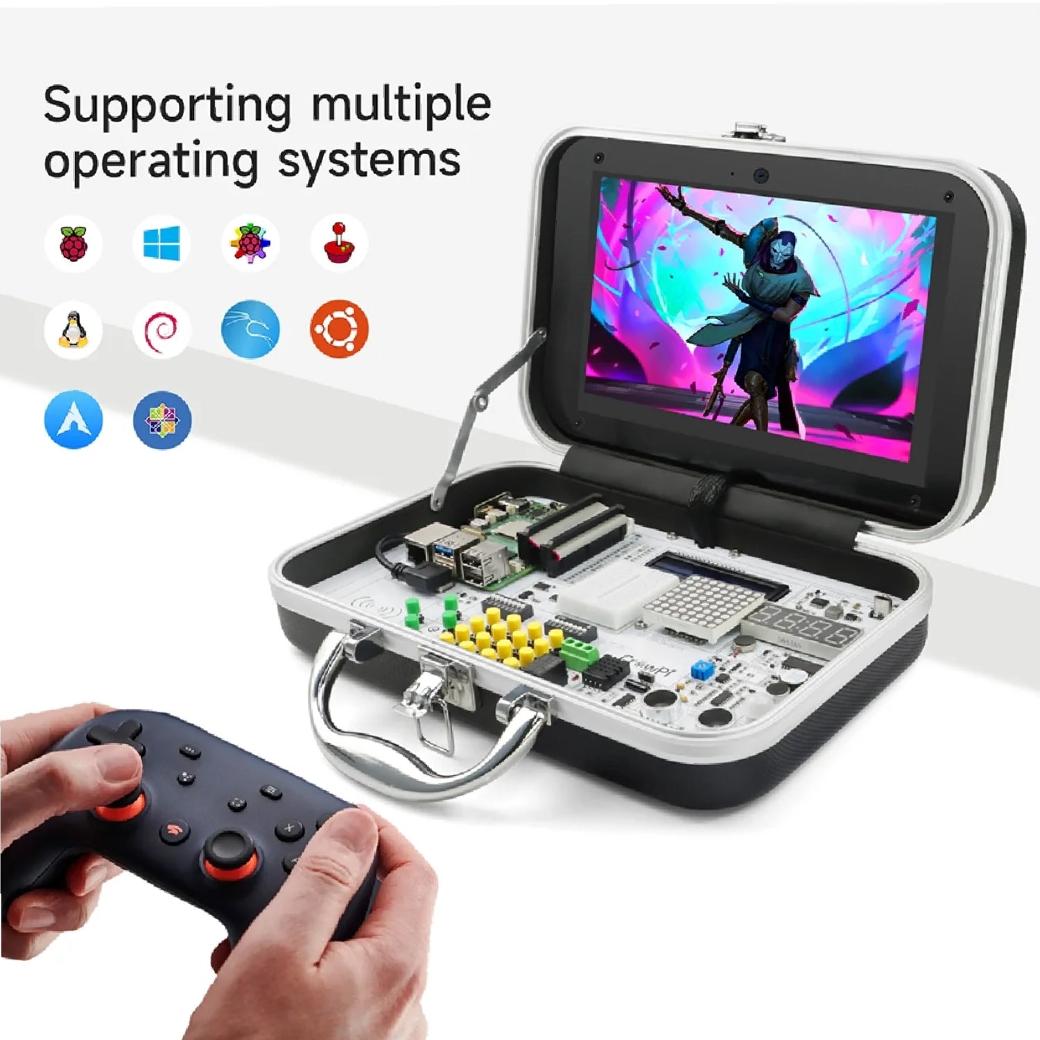 ELECROW CrowPi: Compact Raspberry Pi Kit Raspberry Pi 5 Educational Kit With 9-inch Display For Learn AI, Robotics, And Coding Level Up Your Learning With CrowPi 5 Kit For Kids And Beginners - RS7199