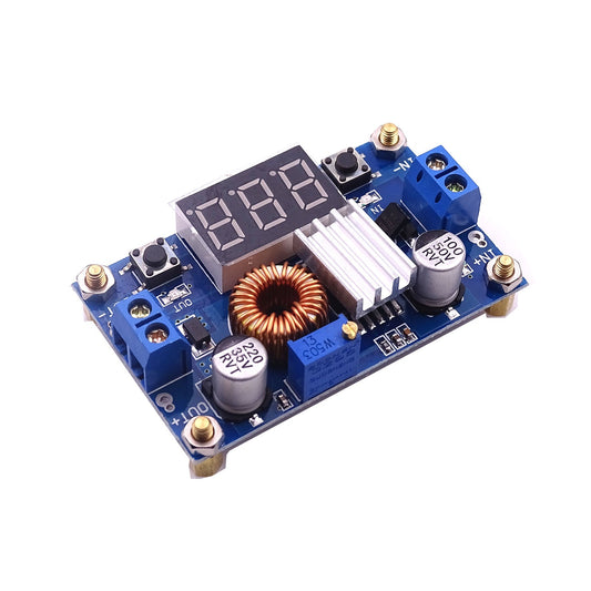 5A Max XL4015 DC-DC Buck Converter Adjustable Step Down Power Supply Module with Bright Red LED Digital Voltmeter and Heat Sink - RS709