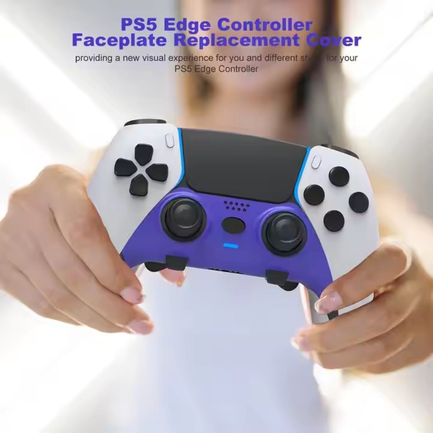 PS5 DualSense Edge controller purple faceplate

