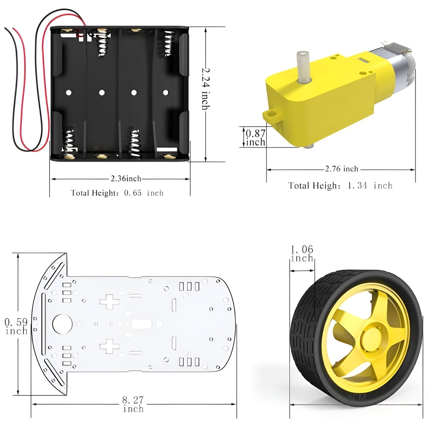 4WD 4 Wheel Smart Car Chassis DIY 4WD Double-Deck Smart Robot Car Chassis Kits with Speed Encoder 4 Wheel 2 Layer Robot Smart Car Chassis Kit - RC055 - REES52