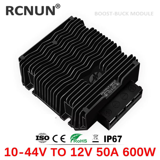 RCNUN 10-44V TO 12V 50A 60A DC-DC Converter High Current Voltage Regulator High Power 10-44V DC-DC Step-Down/Up Converter  High Efficiency Buck-Boost Power Module With 10V, 14.6V, 19V, 24V, 28V and 36V Input