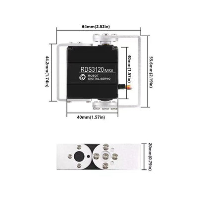 DSServo RDS3120MG 20kg Digital Servo High Torque Digital Metal Gear Servo Motor  180º, 270º (Optional) Degree Rotation Servo Motor For RC Applications - RS8256