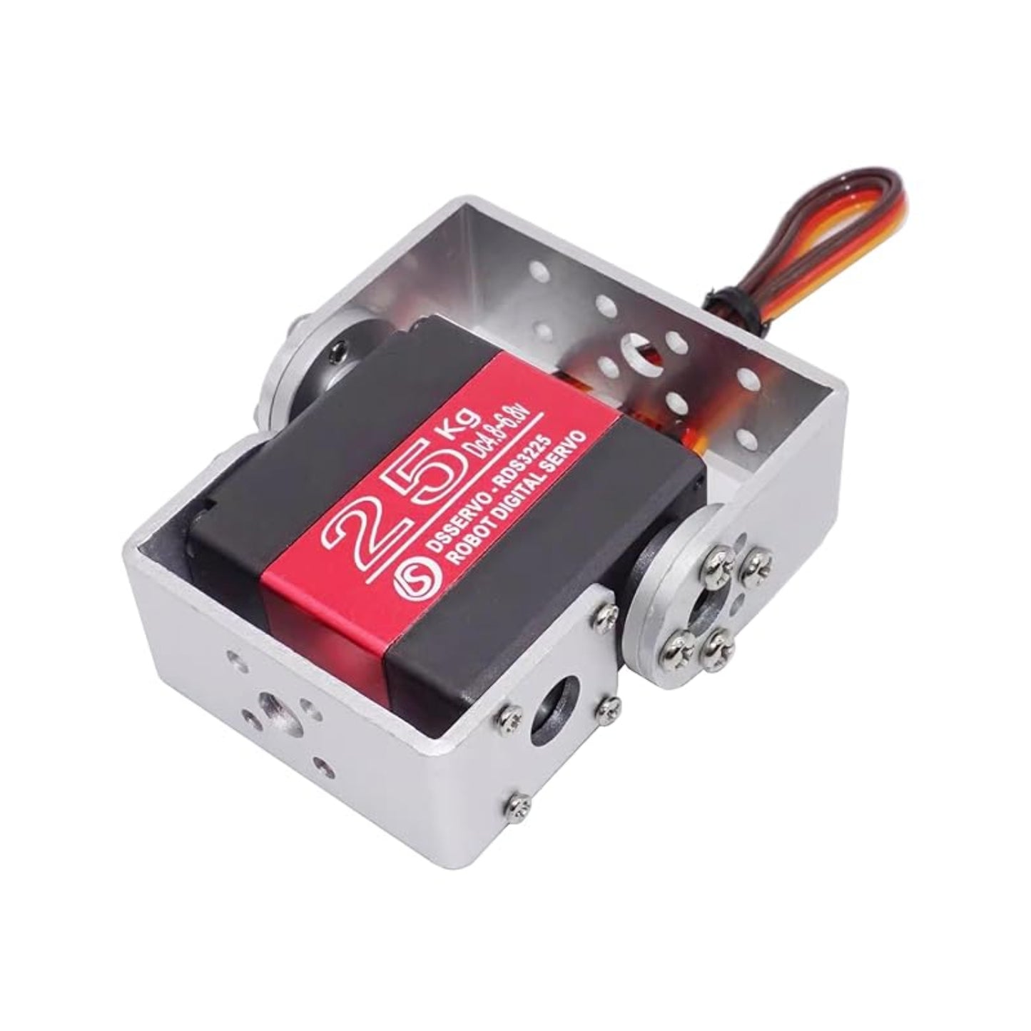 DSServo RDS3225 25kg Metal Gear Servo Arduino Compatible Servo Motor 180°, 270° (Optional) Degree Rotation Servo  High Torque Digital Servo Motor For Arduino With Long and Short Straight U-Mount - RS8260