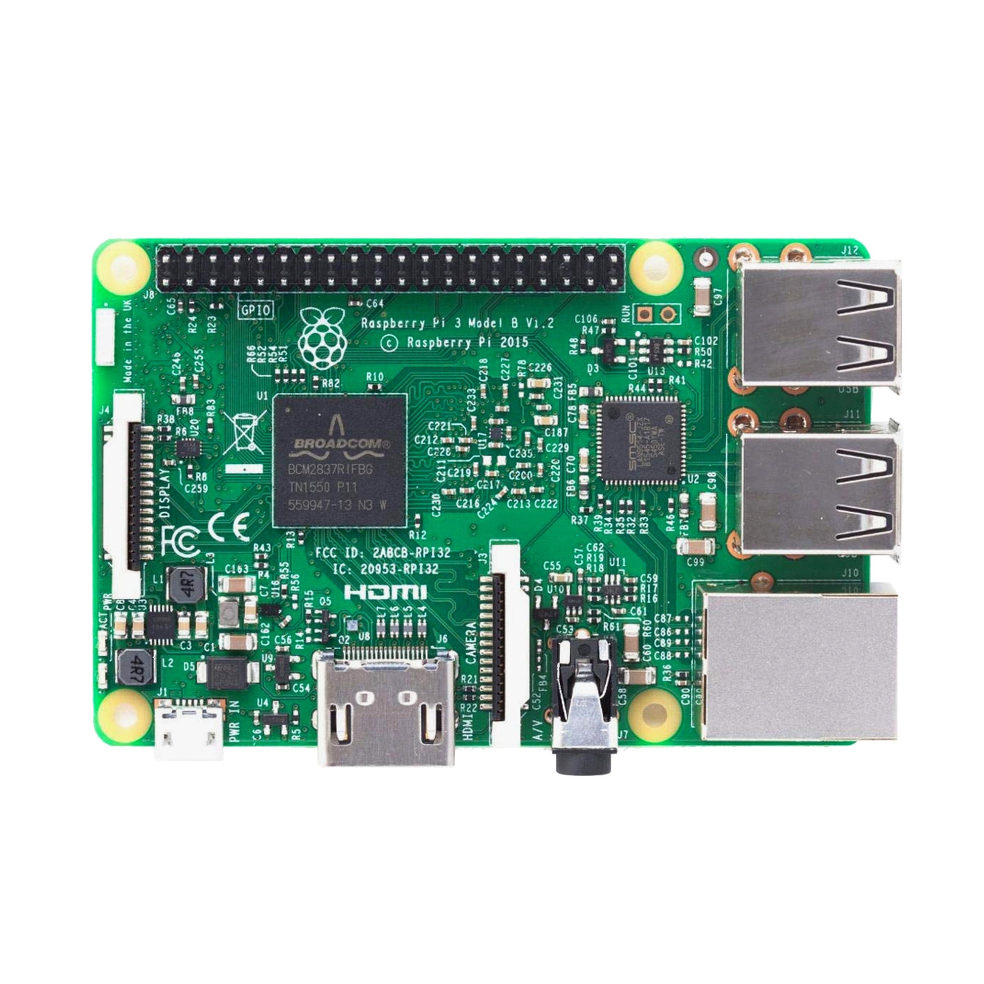 Raspberry Pi 3 Model B Motherboard with Broadcom BCM2387 chipset and 1.2GHz and Quad-Core ARM Cortex-A53 - RP009 - REES52