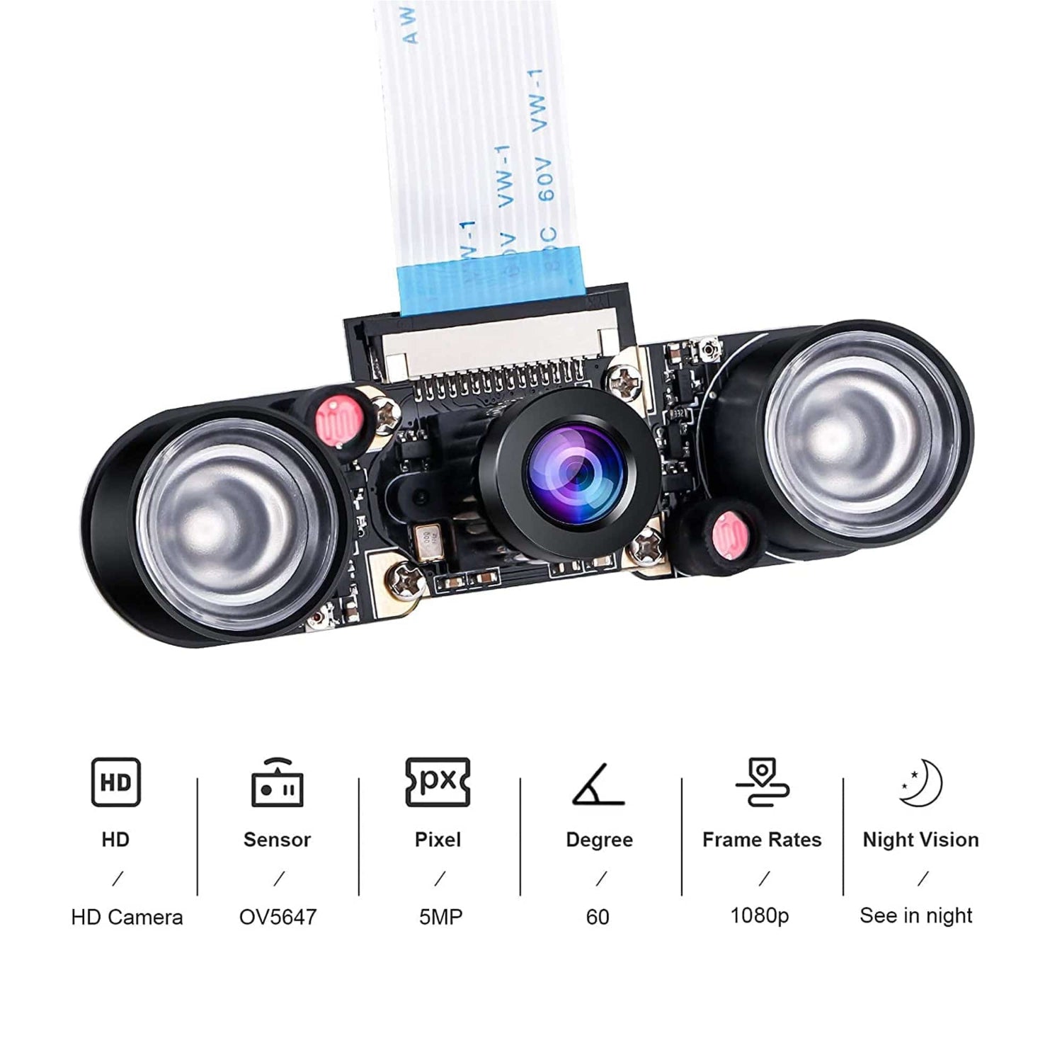 5MP Raspberry Pi Camera 1080p Adjustable Focus Camera – REES52