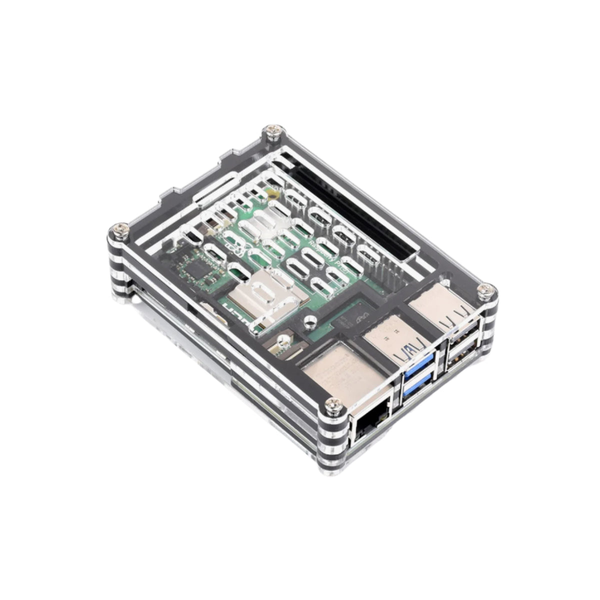 Ssh Rpi5 Waveshare RPi 5 Transparent & Acrylic Case with Supports Active Cooler ...
