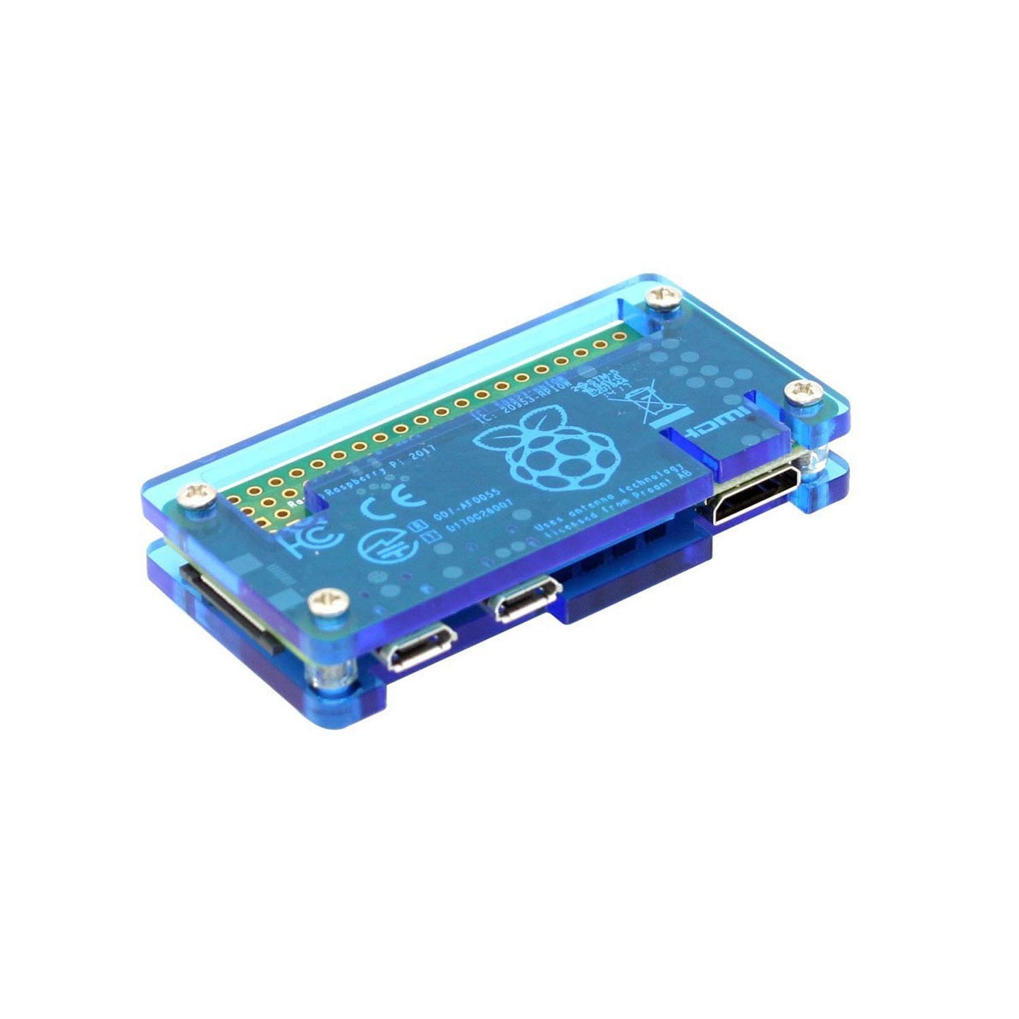 Raspberry Pi Zero/Zero W/Zero 2W Acrylic Case Raspberry Pi Zero Case Raspberry Pi Zero W Case Raspberry Pi Zero 2W Case Shield Your Pi Zero: Elegant Acrylic Case - Blue - RS1008