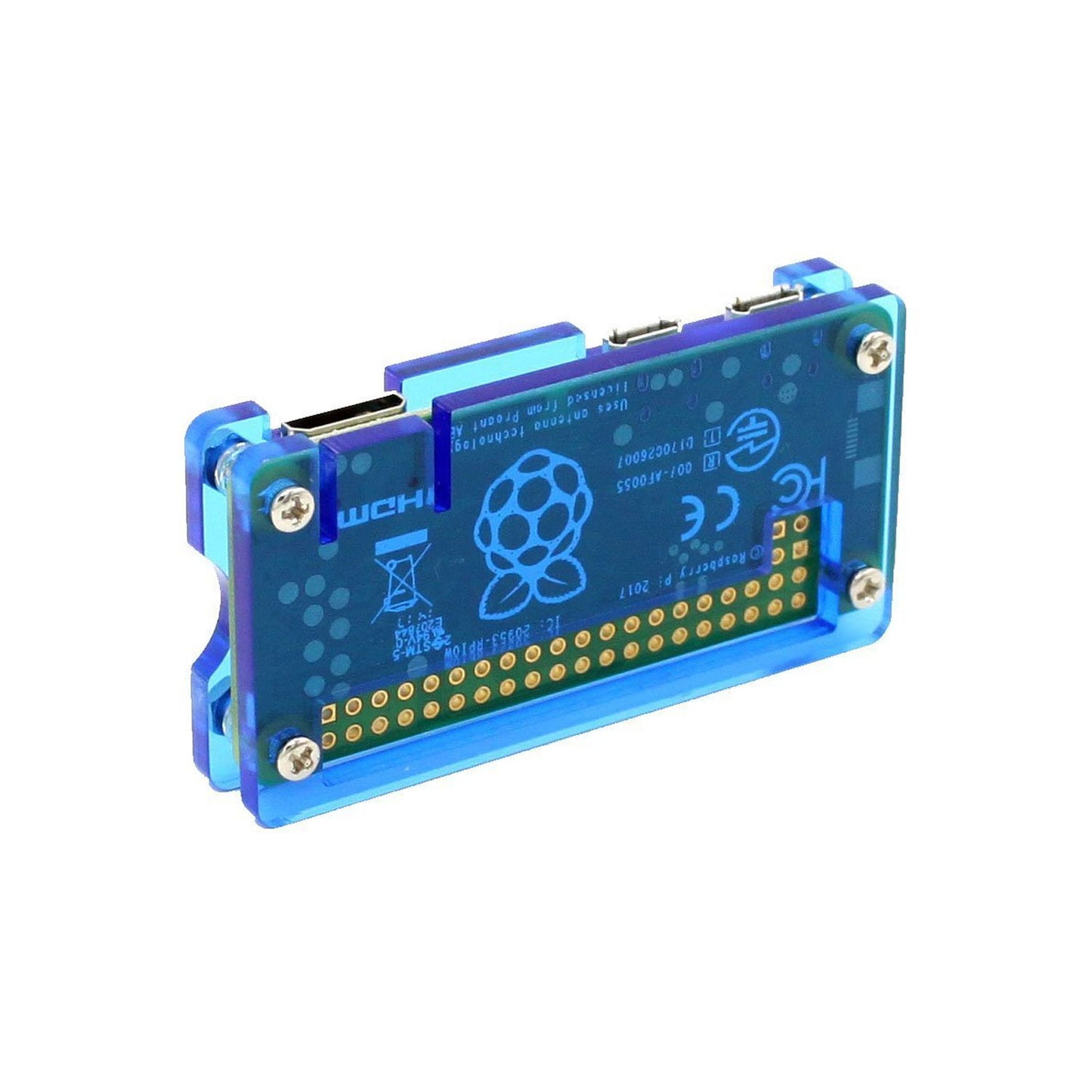 Raspberry Pi Zero/Zero W/Zero 2W Acrylic Case Raspberry Pi Zero Case Raspberry Pi Zero W Case Raspberry Pi Zero 2W Case Shield Your Pi Zero: Elegant Acrylic Case - Blue - RS1008