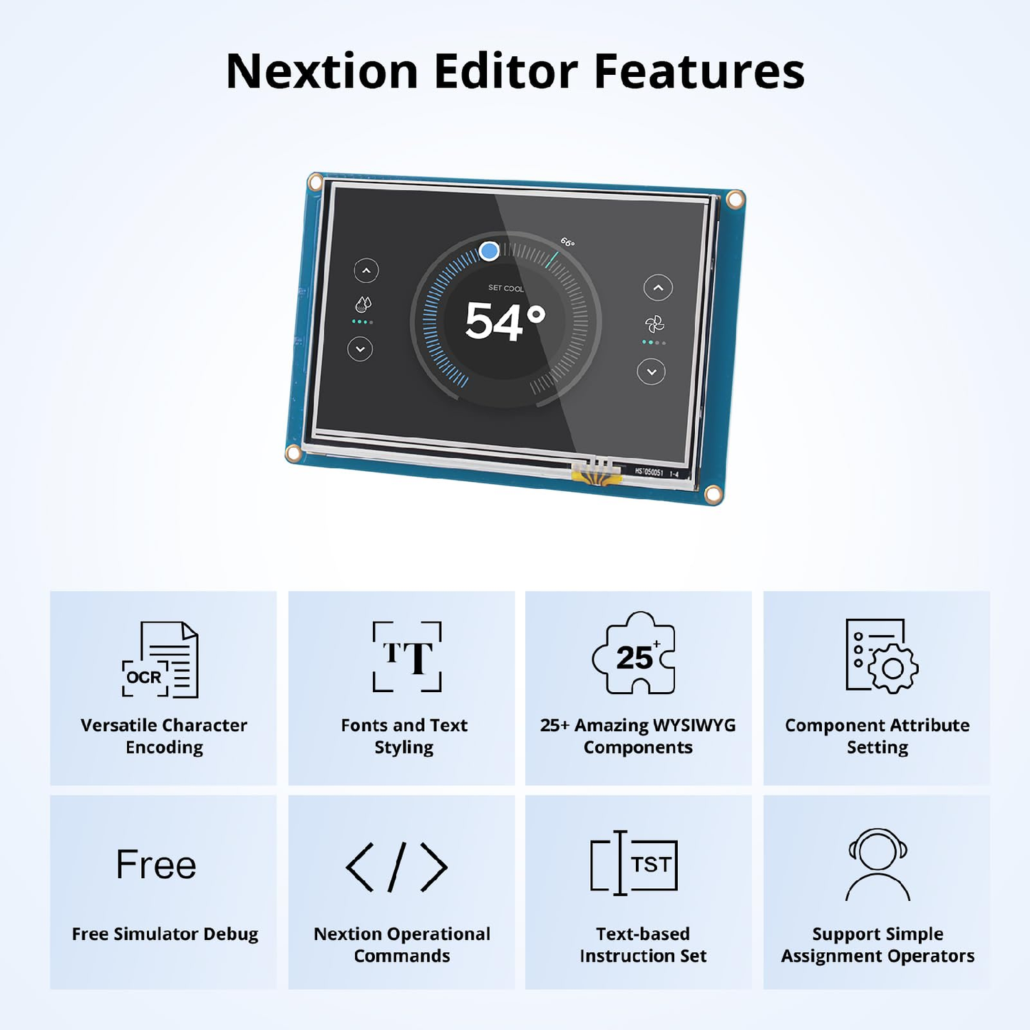 Nextion NX8048T050 5.0" HMI Touch Display 5-inch Basic Series Display Touchscreen Display for Arduino Raspberry Pi - RS106/RS3255/RS3087