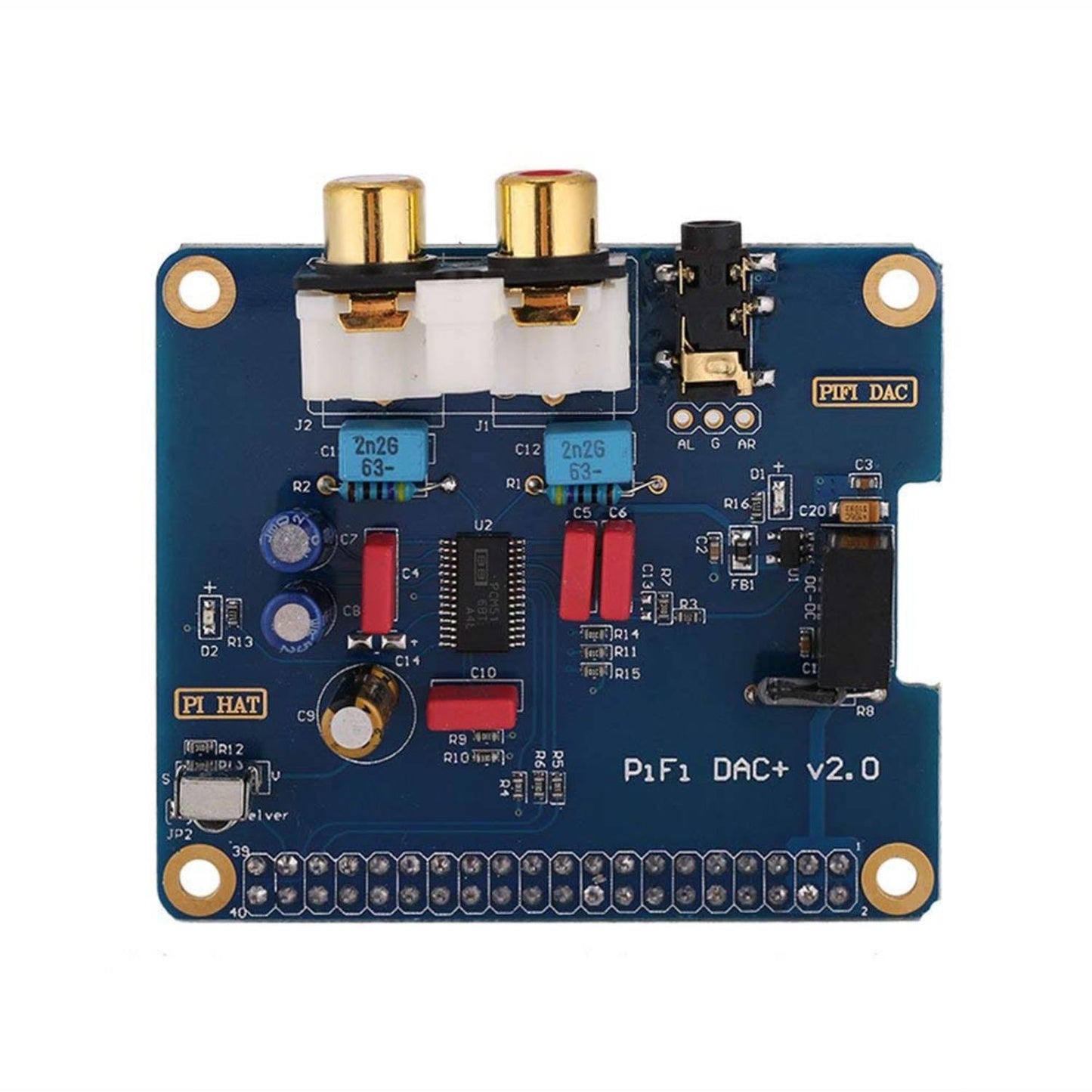 Raspberry Pi HiFi DAC+ Sound Card I2S DAC+ Audio Card HIFI DAC Audio Card Module Digital Sound Module for Raspberry Pi 3/ 2 Model B/ B+ - RS112