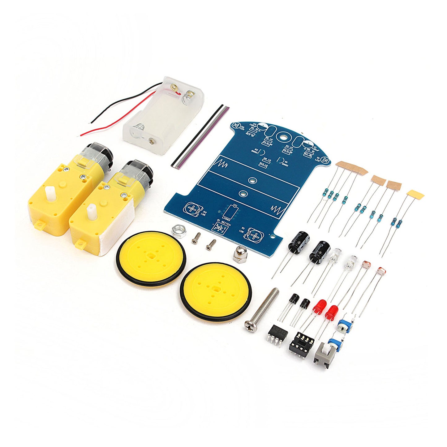 DIY D2-1 Intelligent Line Follower Car Kit DIY Smart Tracking Robot Car Electronic Kit With Reduction Motor Set - RS1561 - REES52