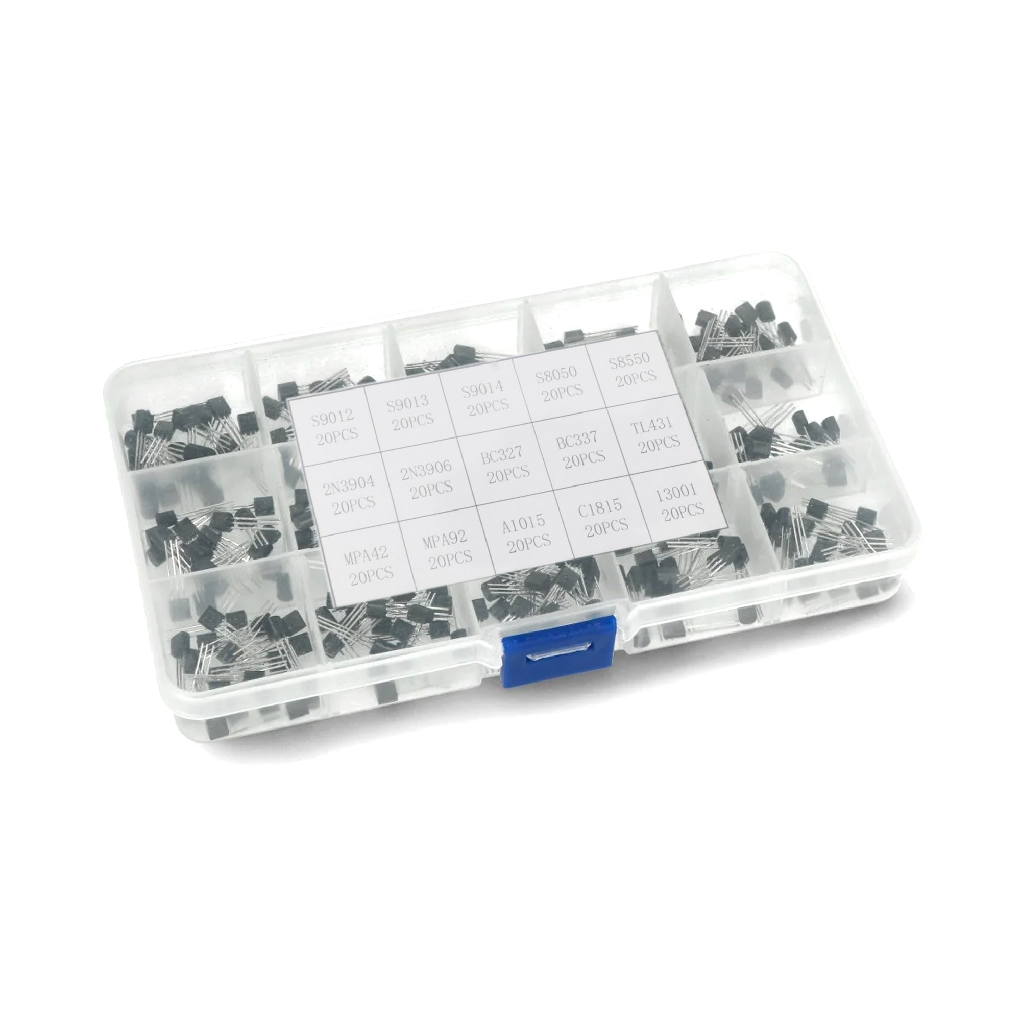 Basic Transistor Kit T0-92 Power Transistor assortment Kit 15 Values 300PCS (20pcs each ...