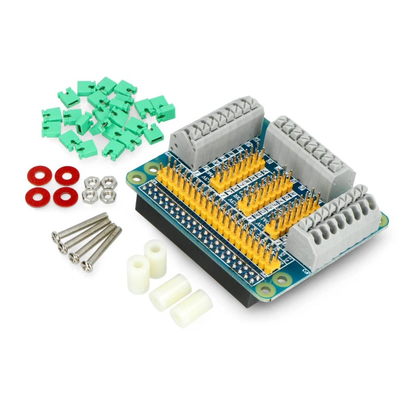 Raspberry Pi GPIO Expansion Board Multi-function GPIO Expansion Board All-in-One GPIO Shield Comprehensive I/O Expansion Board for Raspberry Pi 4/3B/3B+/2B - RS182