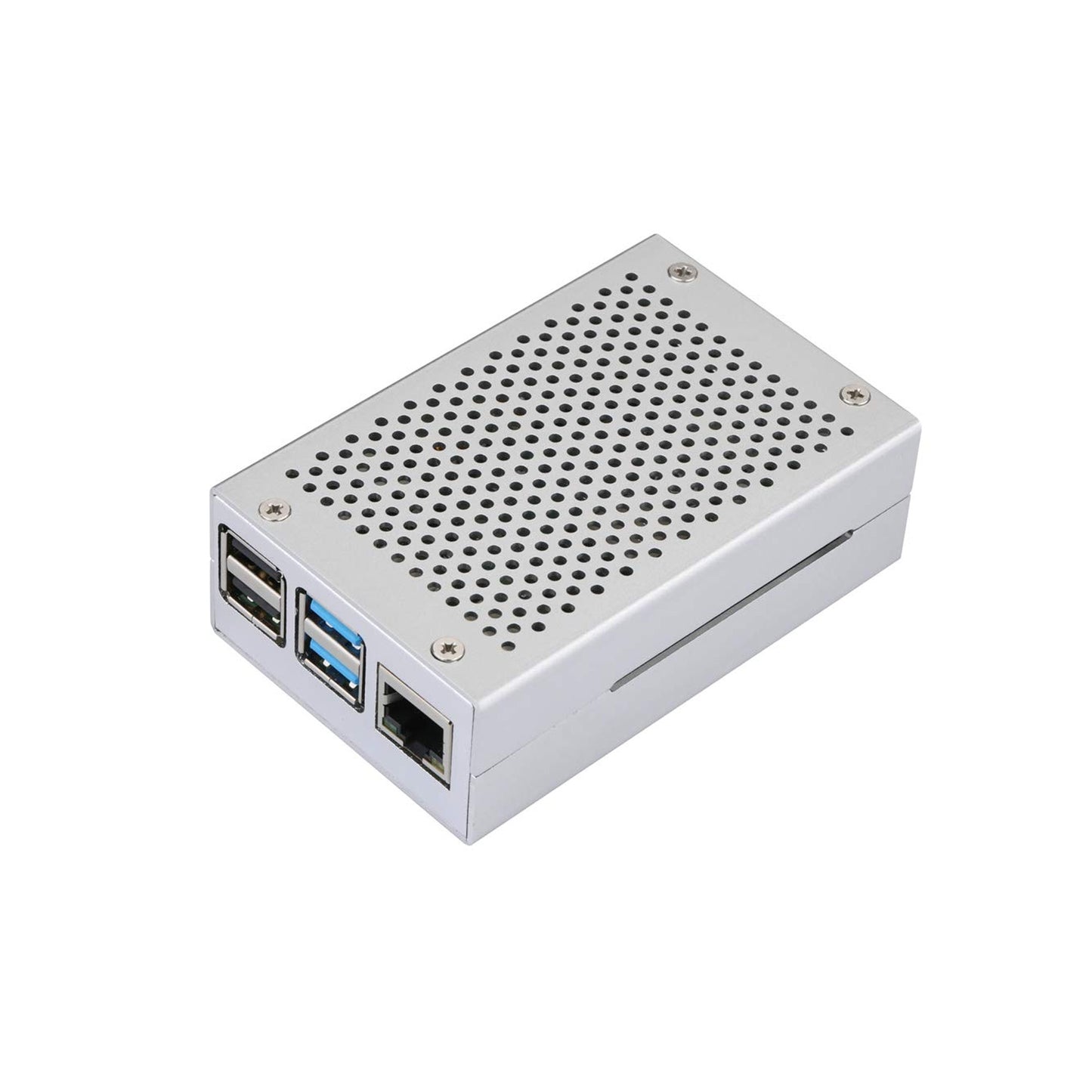 Raspberry Pi 4 Metal Case Aluminum Raspberry Pi 4 Case with Cooling Fan for Raspberry Pi 4 Model B, B+ (Silver) - RS2450 - REES52