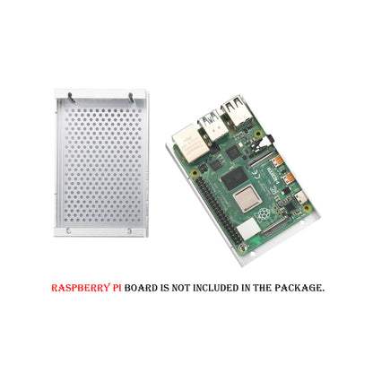 Raspberry Pi 4 Metal Case Aluminum Raspberry Pi 4 Case with Cooling Fan for Raspberry Pi 4 Model B, B+ (Silver) - RS2450 - REES52