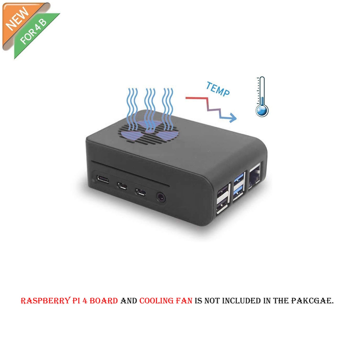 Raspberry Pi 4 Case, Raspberry Pi ABS Cooling Case 