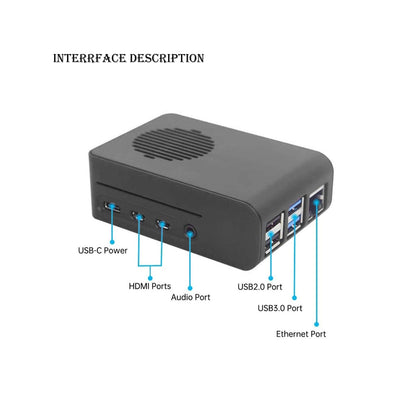 Raspberry Pi 4 Case, Raspberry Pi ABS Cooling Case With Cooling Fan Access For Pi 4/ Pi 4B Without Fan - Black - RS2634 - REES52