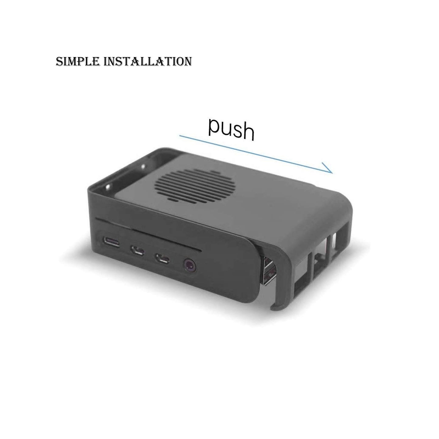 Raspberry Pi 4 Case, Raspberry Pi ABS Cooling Case With Cooling Fan Access For Pi 4/ Pi 4B Without Fan - Black - RS2634 - REES52