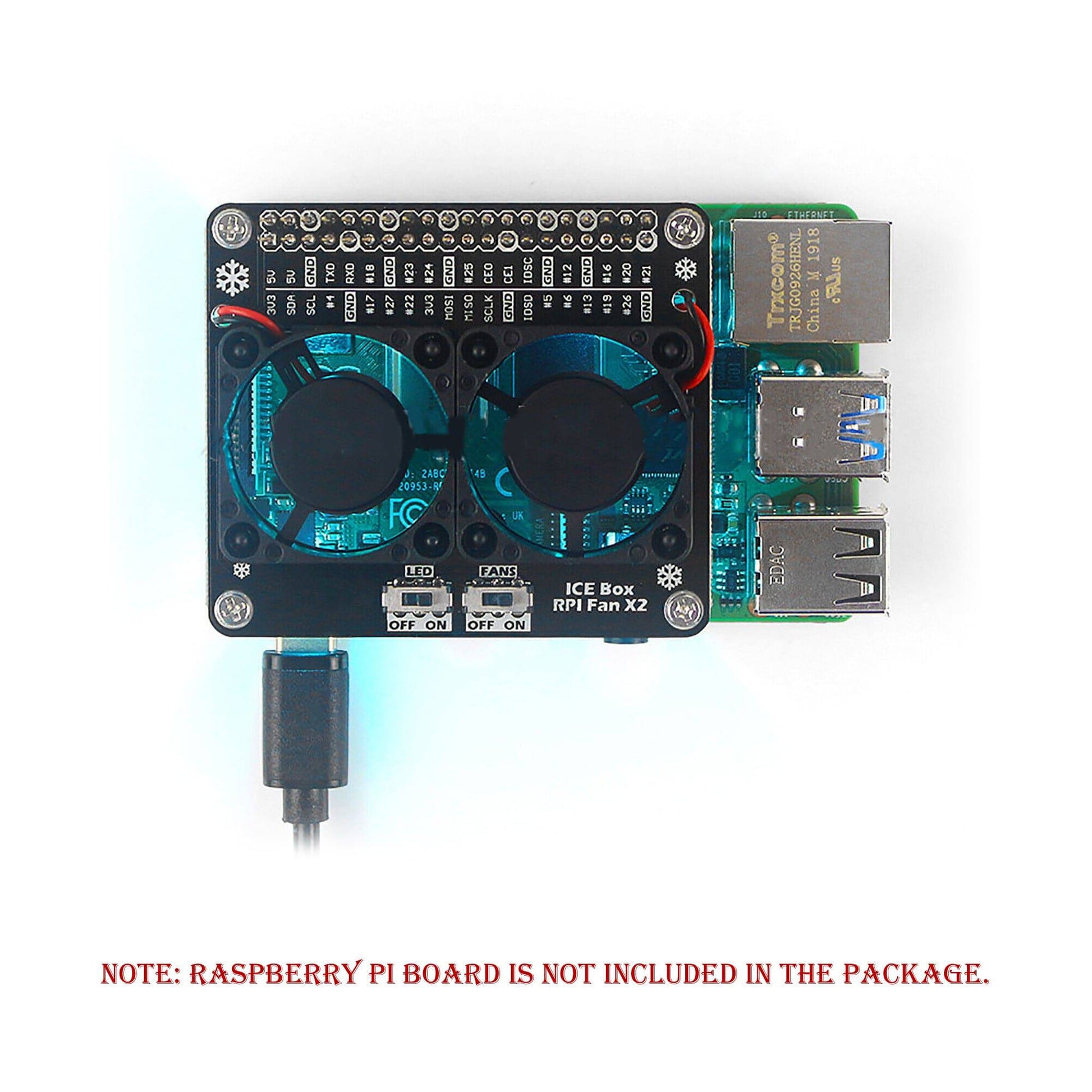 Raspberry Pi Cooling Fan Hat with GPIO Expansion Board