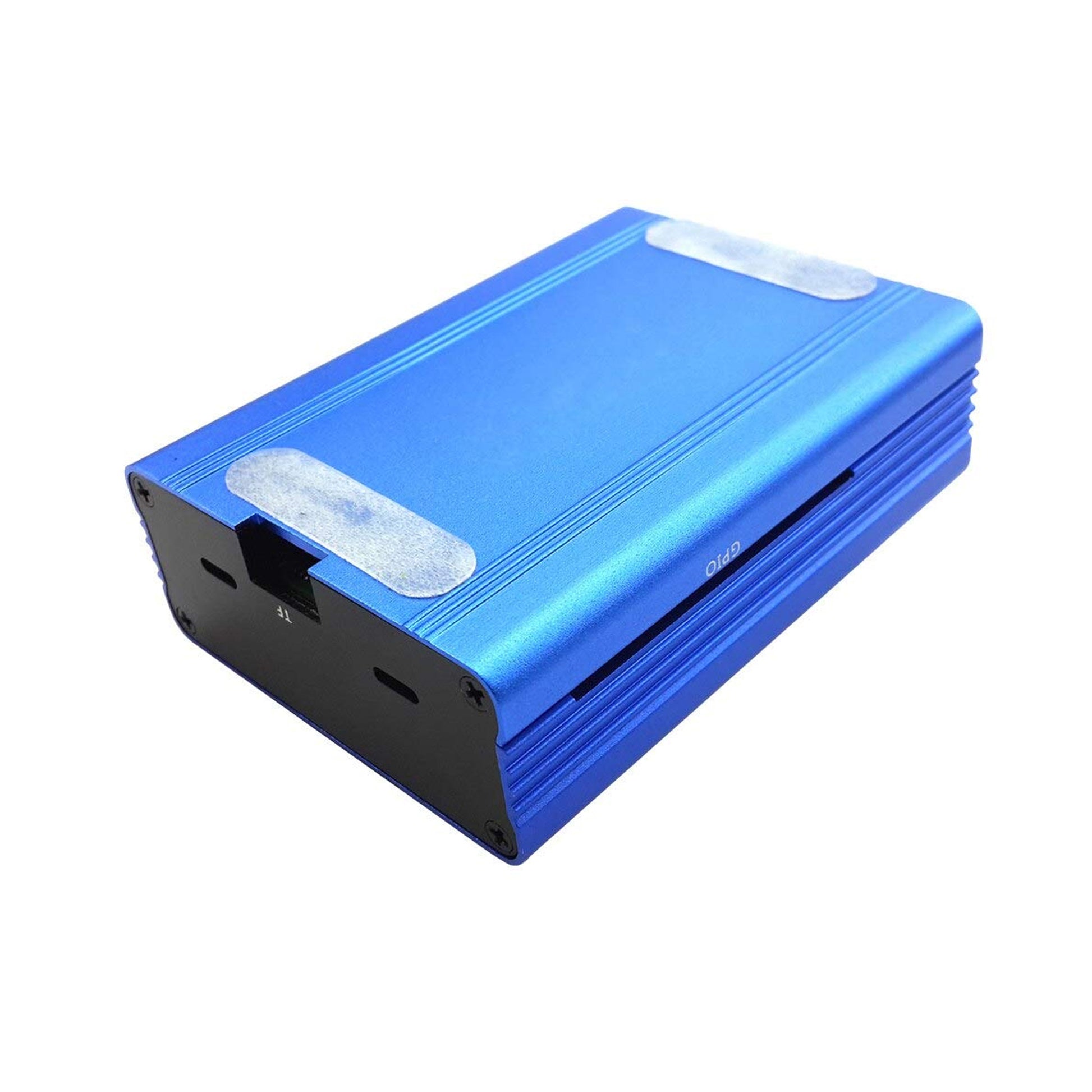 Raspberry Pi 4 Metal Case, Raspberry Pi 4 Model B Aluminum Alloy Case with Cooling Fan - Blue - RS2640 - REES52
