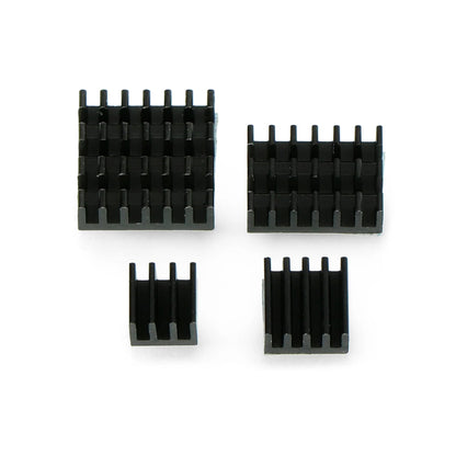 4 In 1 Aluminum Heatsink For Raspberry Pi 4 Model B - Black - RS2646 - REES52